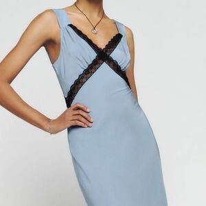 Reformation Provence Silk Dress in color Mineral